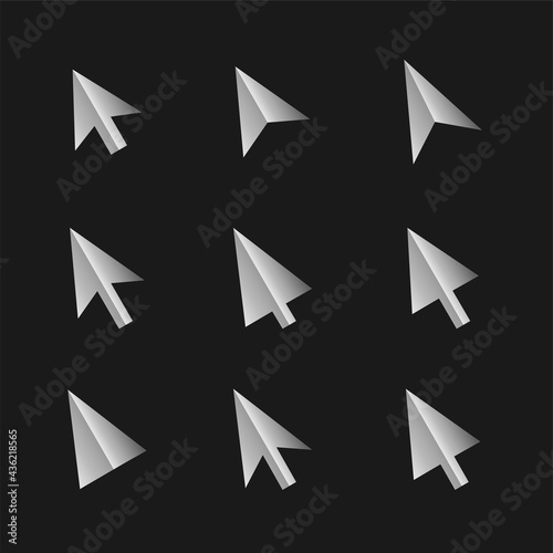 3d style cursor collection in many shapes