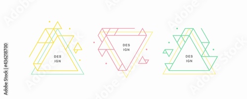 Abstract geometric triangle shapes. Set of vector creative elements. Graphic illustration.