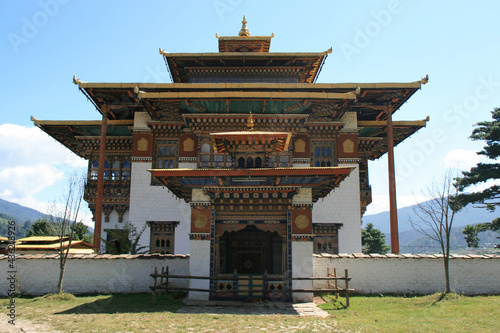 buddhist temple (kurjey lhakhang) in jakar (bhutan) photo