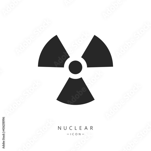 Nuclear icon isolated on white background. Radiation hazard warning. Propeller sign symbolizing radioactive contamination. Vector illustration