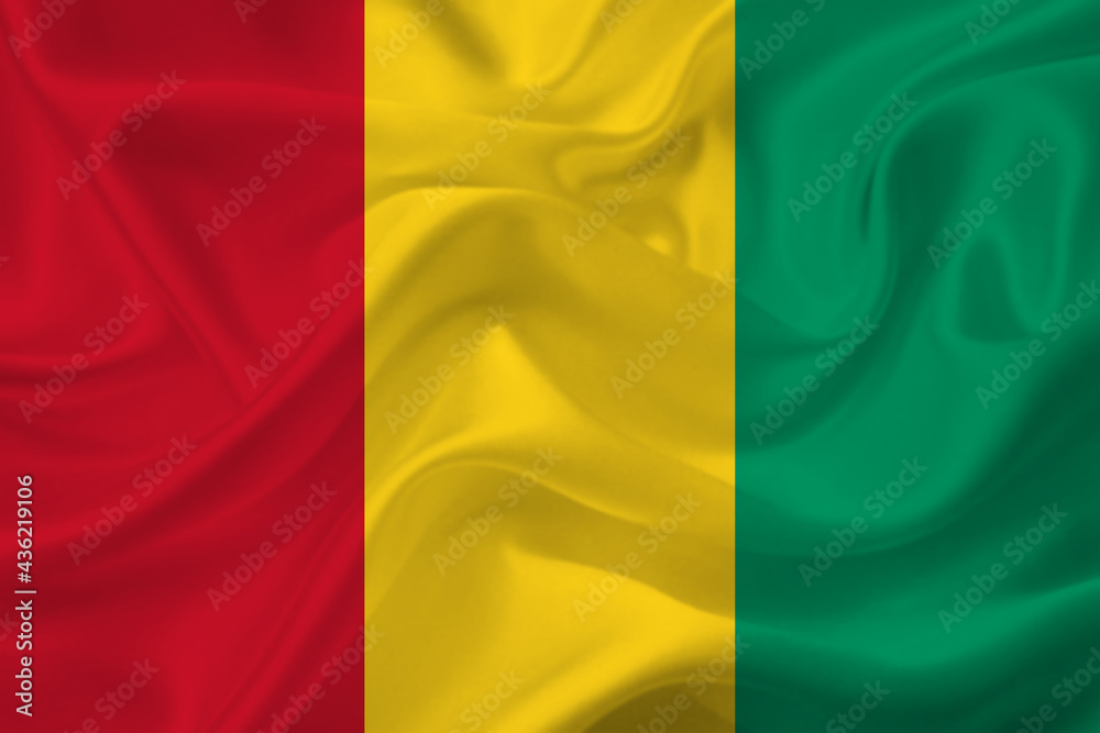 3D Flag of Guinea on fabric