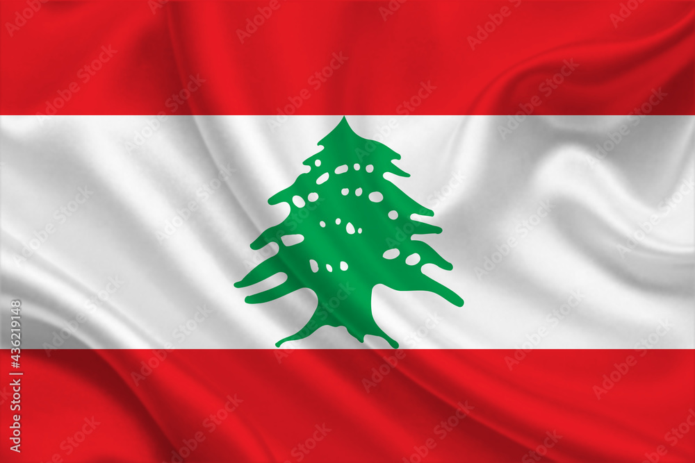 3D Flag of Lebanon on fabric 3D Flag of Lebanon on fabric