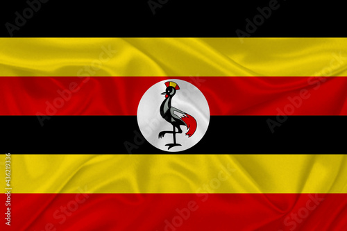 3D Flag of Uganda on fabric