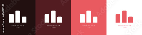 Equalizer waves. Sound waves logos set. Music or sound concept. Vector illustration