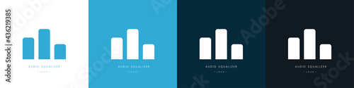 Equalizer waves. Sound waves logos set. Music or sound concept. Vector illustration