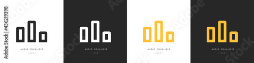 Equalizer waves. Sound waves logos set. Music or sound concept. Vector illustration
