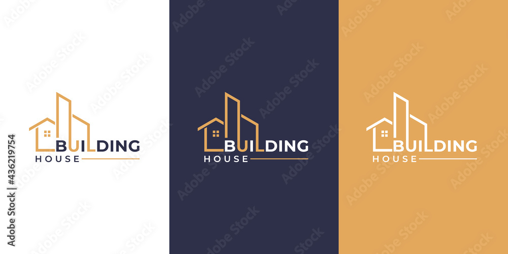 Collection of building architecture sets, real estate logo design symbols.