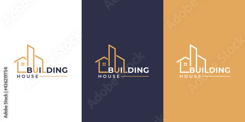 Collection of building architecture sets, real estate logo design symbols.