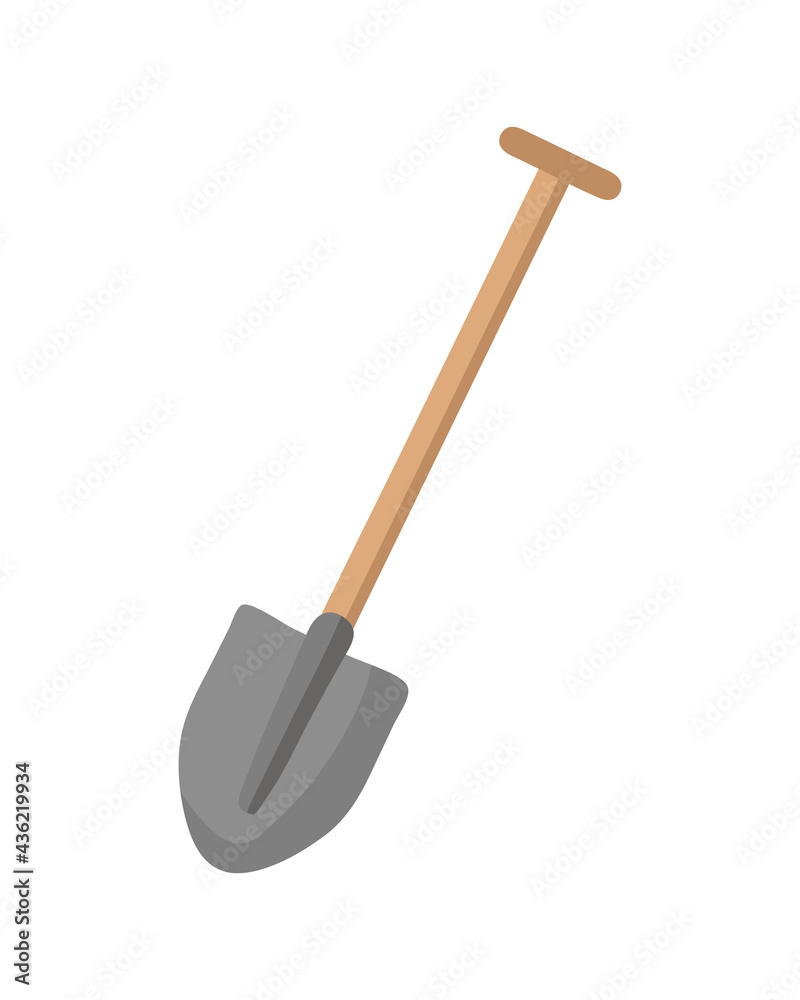 Shovel isolated on white background. Vector illustration