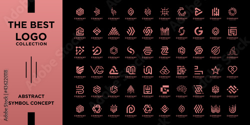 Abstract logos and icon set. Geometric design concept for branding.