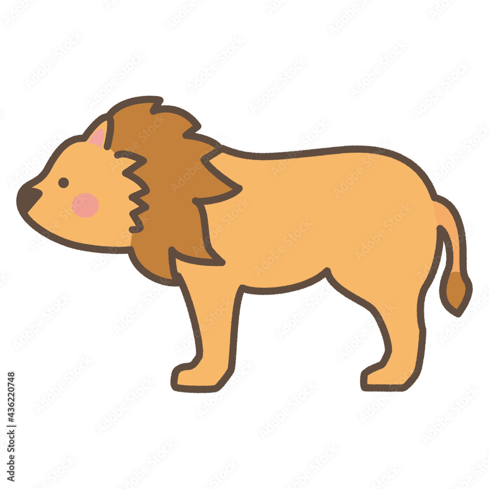Fototapeta premium ライオン かわいいイラスト