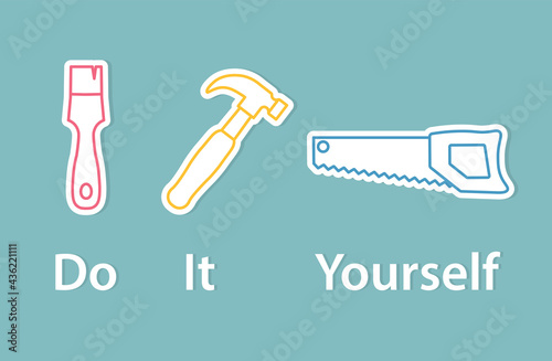 DIY Do It Yourself concept- vector illustration