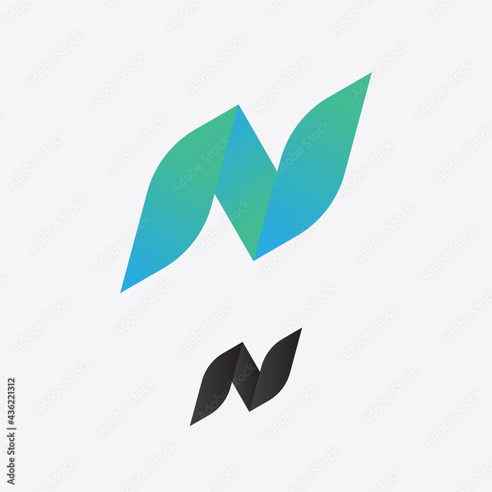 Letter N Gradient color vector design illustration