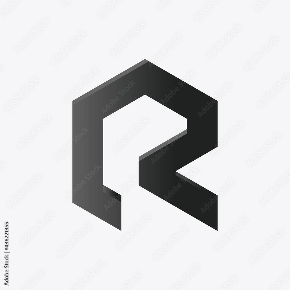 Letter R Shadow vector design illustration