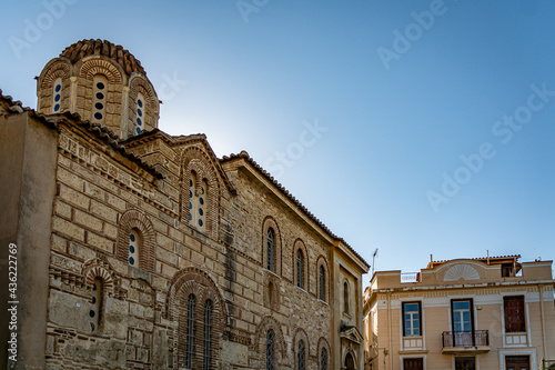 View of the Church of Saint Nicholas Rangavas in the city center of Athens, Greece. The Church dates to the first half of the 11th century and is one of the city’s most important Byzantine monuments. photo