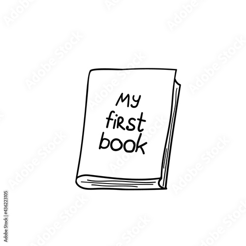 My first book for kids coloring page vector illustration.