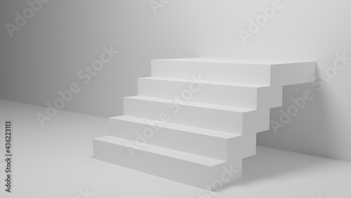 Illustration image white background, white steps.