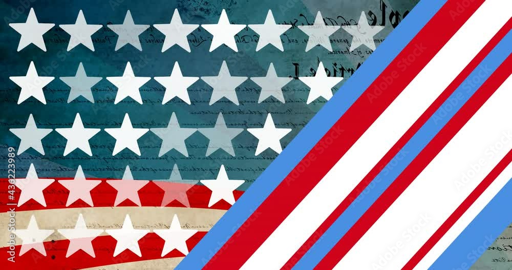 Animation of stars and stripes of american flag background Animation of stars and stripes of american flag background
