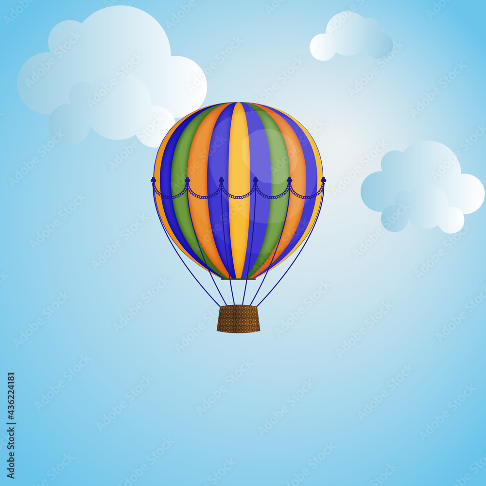 Fototapeta premium Hot air balloon vector illustration