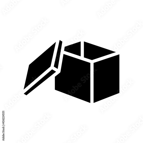 storaging goods box glyph icon vector. storaging goods box sign. isolated contour symbol black illustration