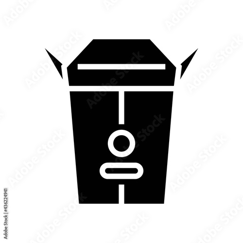 takeaway food box glyph icon vector. takeaway food box sign. isolated contour symbol black illustration