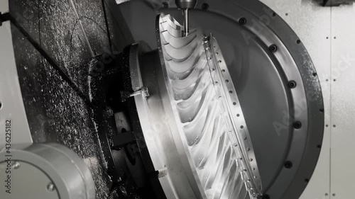 processing of a part on a vertical milling machining center