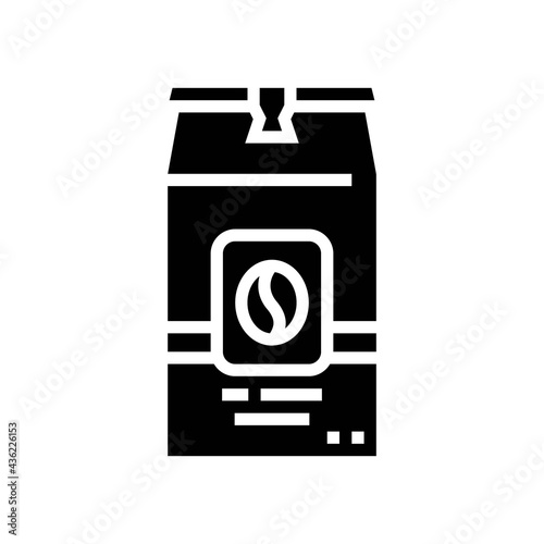 coffee box glyph icon vector. coffee box sign. isolated contour symbol black illustration