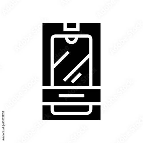 mobile phone box glyph icon vector. mobile phone box sign. isolated contour symbol black illustration