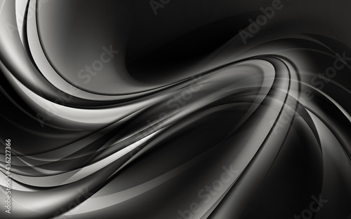 Black waves background. Dark lines texture. Futuristic design.
