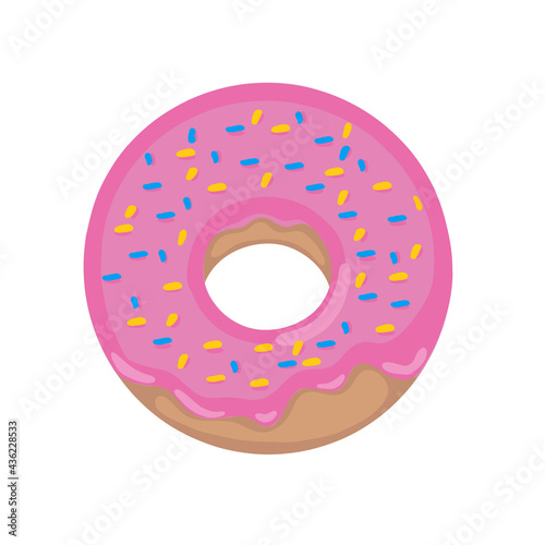 Sweet donuts with pink caramel. Пончик с розовой карамелью.