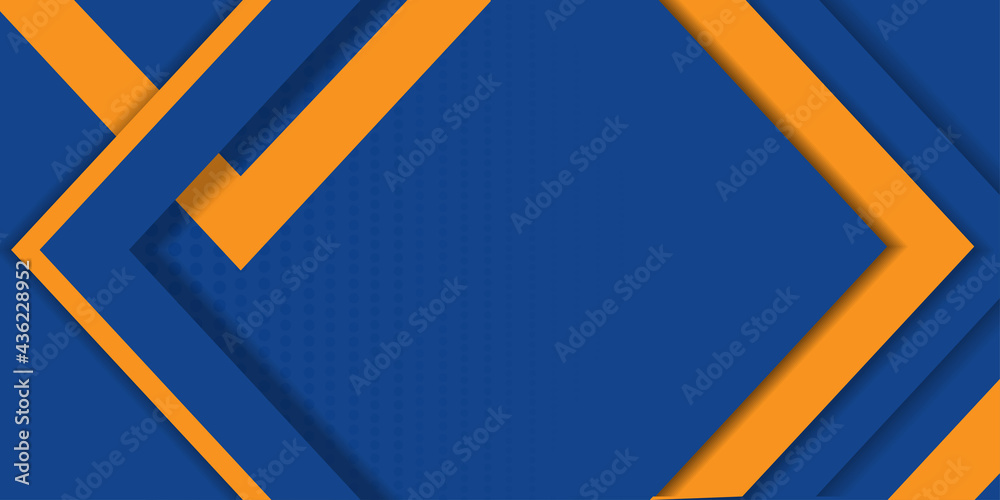 Minimal geometric background with dynamic blue shapes with orange lines. Abstract background modern futuristic drawing. Vector abstract template texture design, bright poster, banner Minimal geometric background with dynamic blue shapes with orange lines. Abstract background modern futuristic drawing. Vector abstract template texture design, bright poster, banner