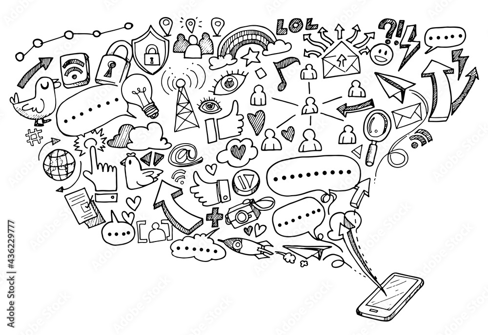 Obraz premium Hand Drawn Business background,Doodles vector illustration.