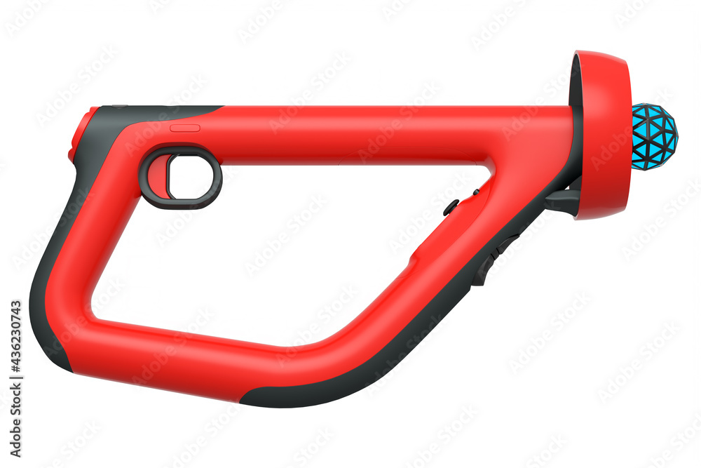 Virtual reality controllers for online and cloud gaming on white background