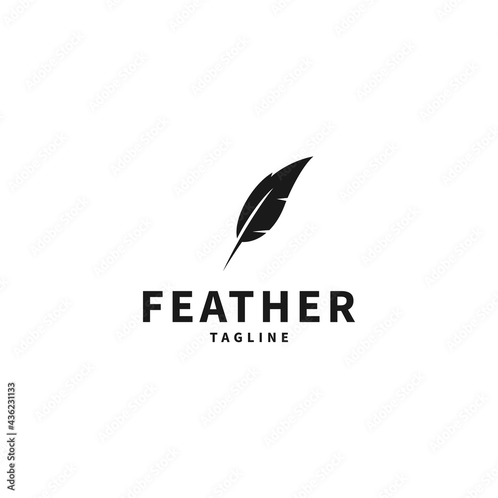 feather logo design for template