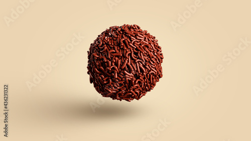 Tableau sur toile Chocolate brigadeiro with sprinkles, Brazilian candy