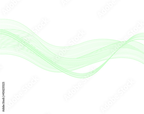 Abstract green wavy lines. Abstract template background