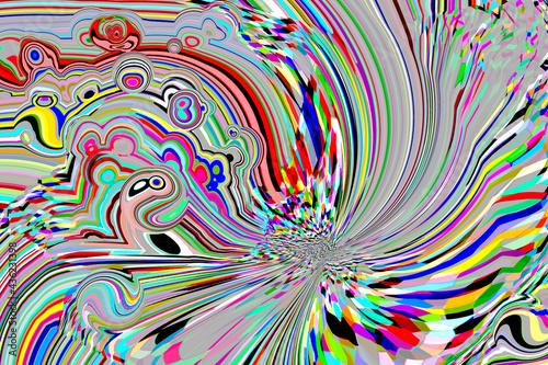 SWIRLING MULTICOLOUR CURVING DIGITAL ART 