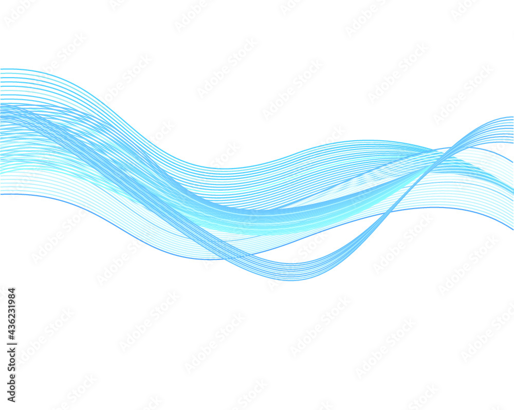 Abstract blue wavy lines. Abstract template background