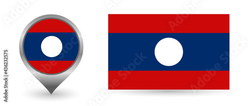 Free Download Vector flag Laos. Location point with flag Laos inside. - GFXLoad
