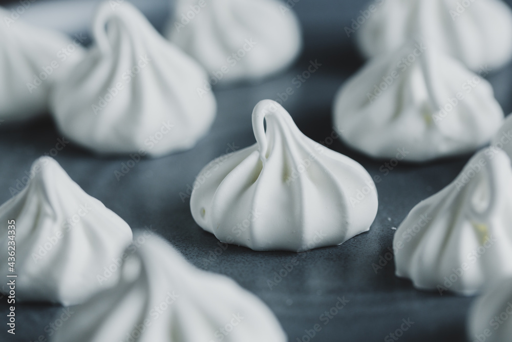 Homemade merengue on plate