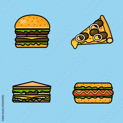 Set of Fastfood