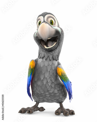 parrot cartoon is standing up