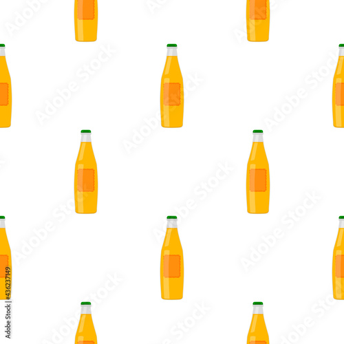 Illustration on theme seamless beer glass bottles with lid for brewery