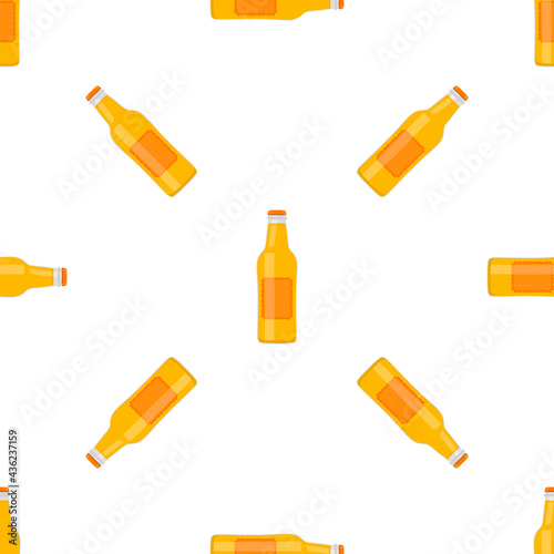 Illustration on theme seamless beer glass bottles with lid for brewery
