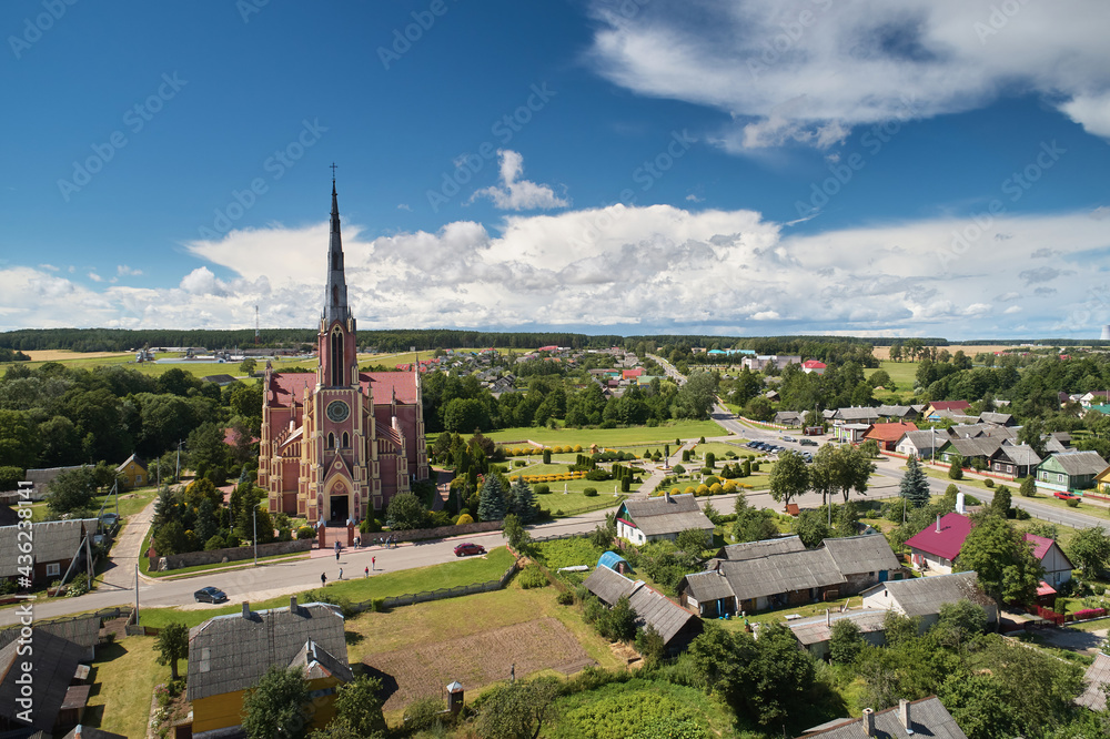 Fototapeta premium Catholic cathedral in small town