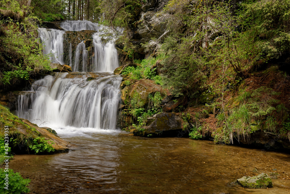 Fototapeta premium long exposure of a waterfall in the mountains