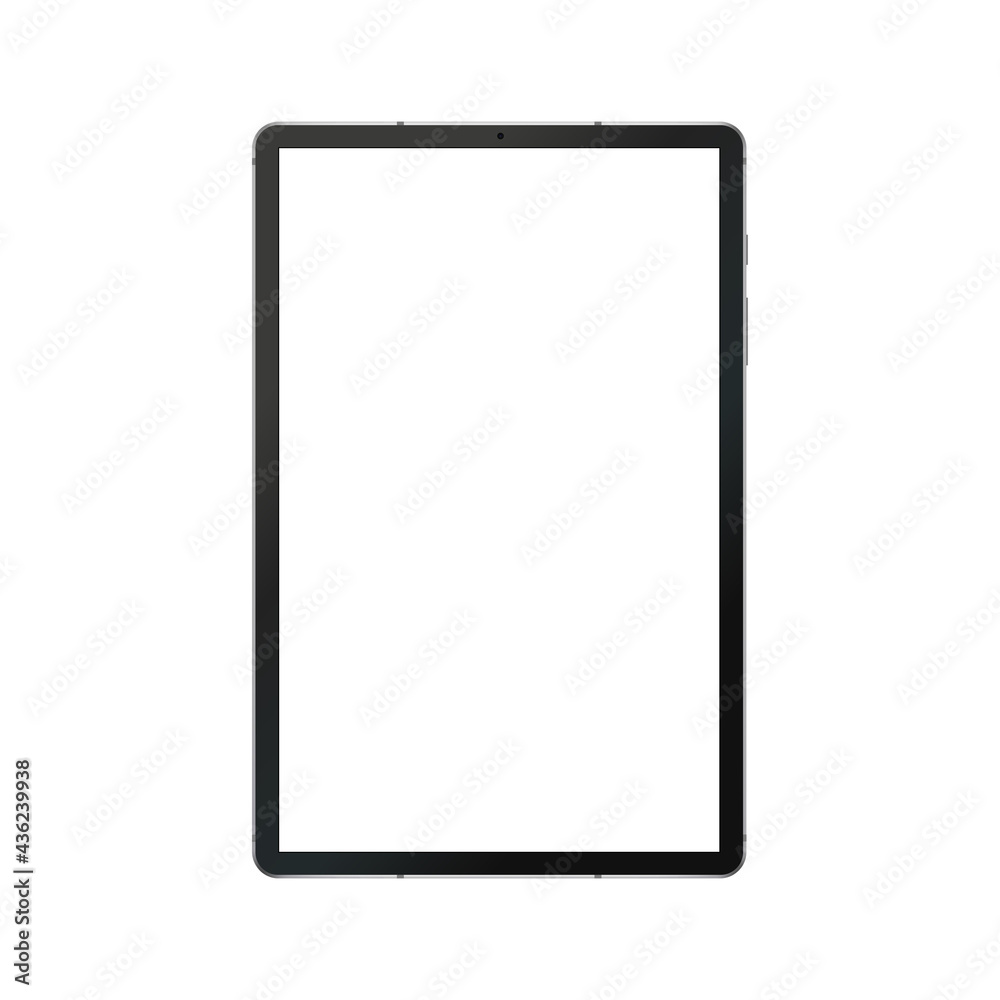 Tablet Computer Mockup with Blank Screen Isolated on White Background, Front View. Vector Illustration Tablet Computer Mockup with Blank Screen Isolated on White Background, Front View. Vector Illustration