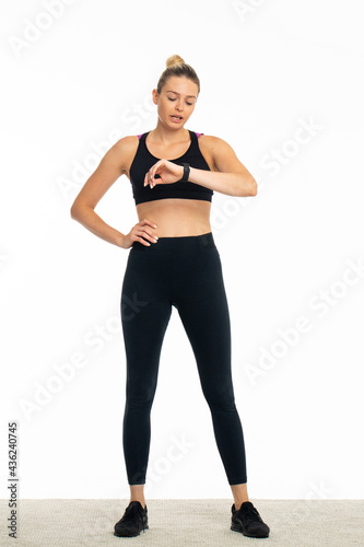 Young sporty woman at studio