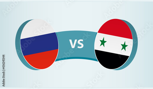 Russia versus Syria, team sports competition concept.