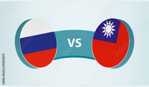 Russia versus Taiwan, team sports competition concept.